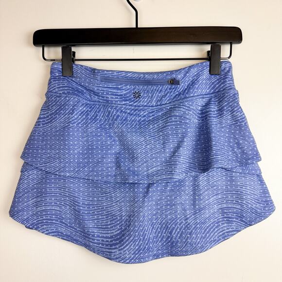 Athleta Girl Blue Purple Swing Skort Mini Skirt Ruffled - M 8-10 - Picture 4 of 7